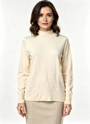 Pull stretch manches longues beige MOLLY BRACKEN femme
