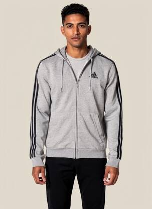 Veste casual resserrée sur le bas gris ADIDAS homme