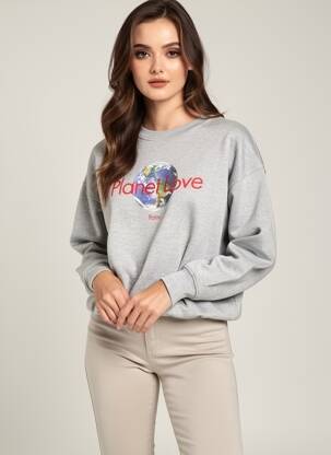 Pull resserrée sur le bas manches longues gris PATINE femme