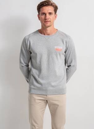 Pull col rond manches longues gris STANLEY & STELLA homme
