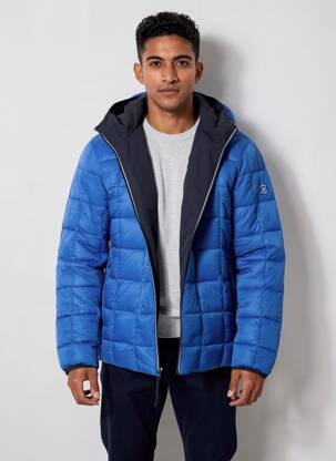Doudoune manches longues a capuche bleu JACK & JONES homme