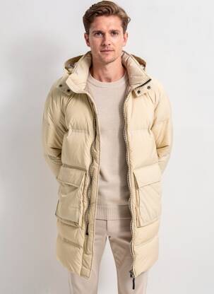 Doudoune manches longues a capuche beige JACK & JONES homme