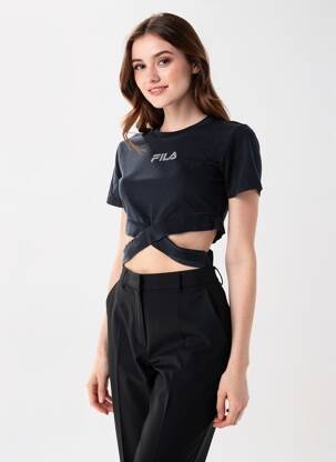 Top manches courtes manches courtes noir FILA femme