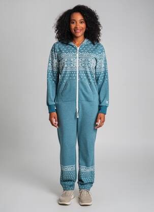 Combi-pantalon coupe cintrée manches longues vert ONEPIECE femme