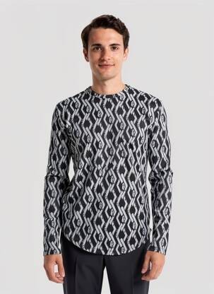 Pull stretch manches longues noir FRILIVIN homme