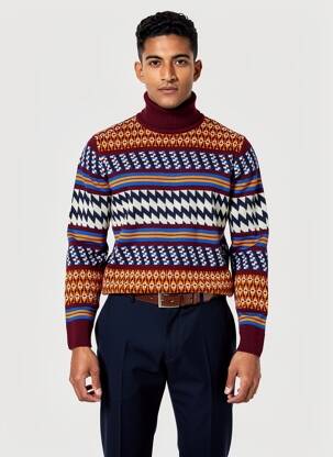Pull col roulé stretch manches longues rouge SCOTCH & SODA homme