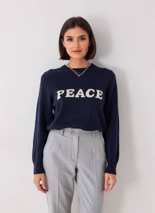 Pull coupe cintrée manches longues bleu SANDRO femme
