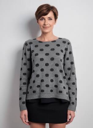 Pull tissage chiné manches longues gris MERI & ESCA femme