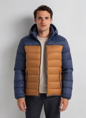 Doudoune manches longues a capuche bleu TIFFOSI homme