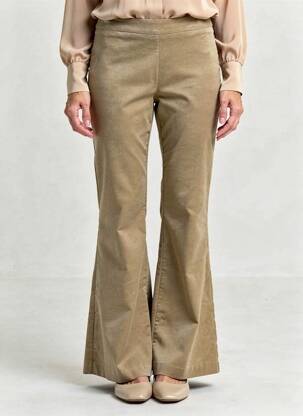 Pantalon flare stretch taille haute beige RINASCIMENTO femme