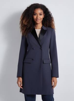 Manteau long coupe cintrée sans capuche gris SCHOOL RAG femme