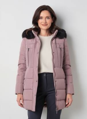 Doudoune manches longues a capuche marron S.QUISE femme