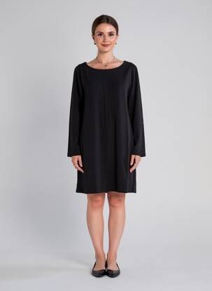 Robe mi-longue manches longues manches longues noir AGATHE & LOUISE femme