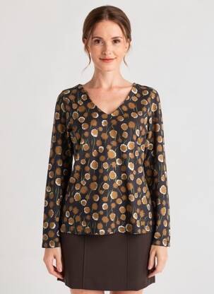 Pull coupe cintrée manches longues noir AGATHE & LOUISE femme