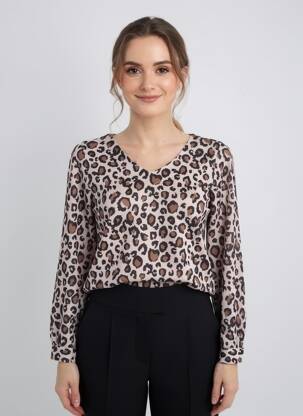 Pull coupe cintrée manches longues marron AGATHE & LOUISE femme