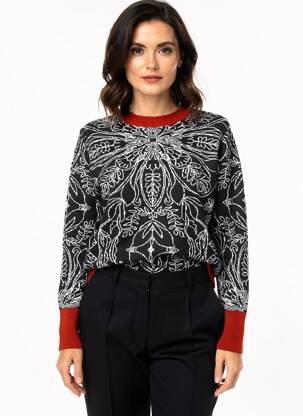 Pull resserrée sur le bas manches longues noir AGATHE & LOUISE femme