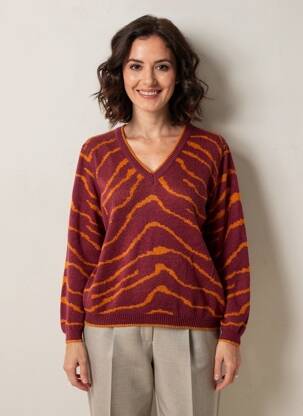 Pull coupe droite manches longues rouge L'ATELIER D'ANNA femme