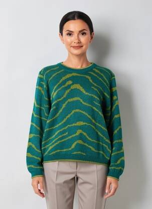 Pull coupe droite manches longues vert L'ATELIER D'ANNA femme