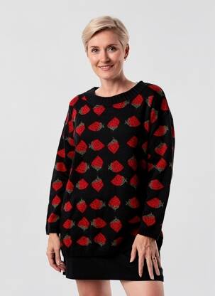 Pull stretch manches longues noir SOPHIA CURVY femme