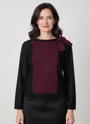 Pull col bateau manches longues violet SKOVHUUS femme