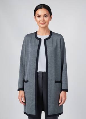 Gilet manches longues col rond gris SAINT JAMES femme