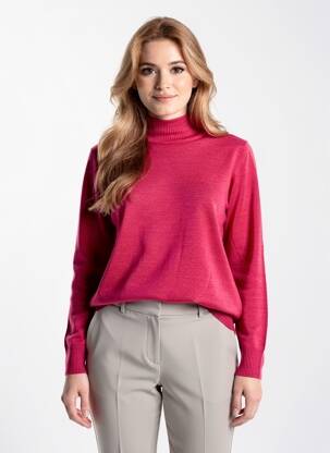 Pull tissage chiné manches longues rose ESCORPION femme