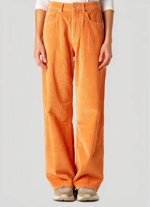 Pantalon large fermeture zippée sous rabat boutonné taille normale orange TEDDY SMITH femme
