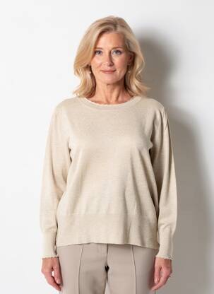 Pull resserrée sur le bas manches longues beige JENSEN femme
