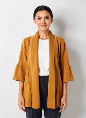 Gilet manches longues manches 3/4 orange LA FIANCEE DU MEKONG femme