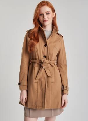 Manteau court poches sans capuche marron GOLD SK femme