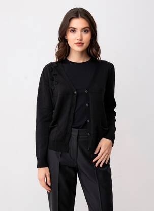 Gilet manches longues coupe cintrée noir SEE U SOON femme