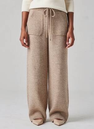 Pantalon large poches taille normale marron SUNCOO femme