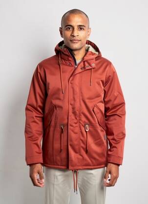 Parka finition intérieure doublure satiné a capuche orange BRIXTON homme
