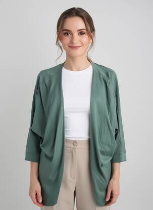 Gilet manches longues manches 3/4 vert MA(E)VY femme