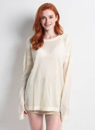 Pull coupe cintrée manches longues blanc MAISON SCOTCH femme
