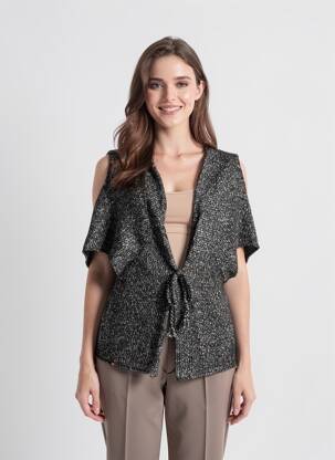 Gilet manches courtes coupe droite gris MA(E)VY femme