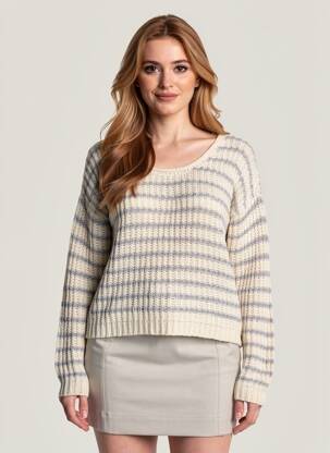 Pull coupe cintrée manches longues beige ESE O ESE femme