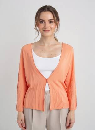 Gilet manches longues fermeture boutonnée sur le devant orange LA FEE MARABOUTEE femme