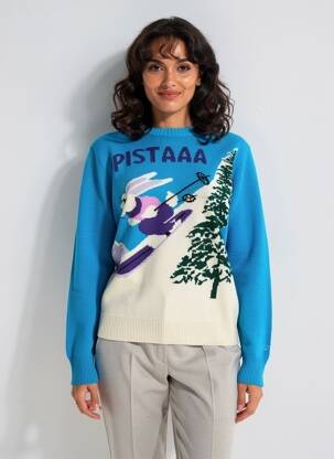 Pull stretch manches longues bleu MC2 SAINT BARTH femme