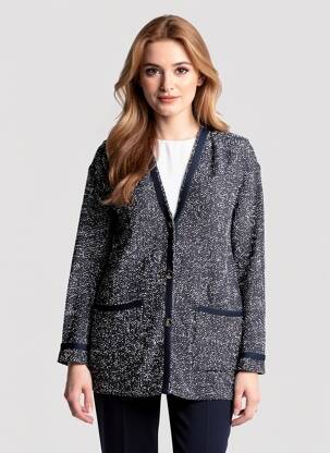 Gilet manches longues resserrée sur le bas bleu HUGO BOSS femme