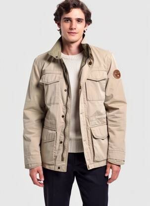 Parka finition intérieure doublure satiné sans capuche beige NAPAPIJRI homme