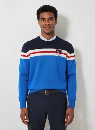 Pull stretch manches longues bleu MC2 SAINT BARTH homme
