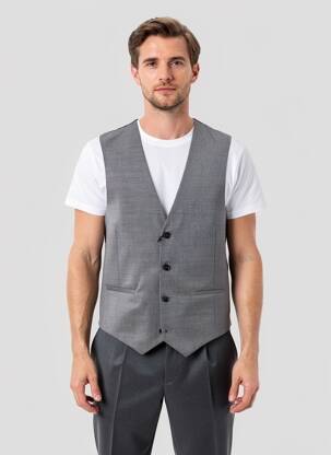 Gilet sans manche tissage chiné gris PAUL SMITH homme