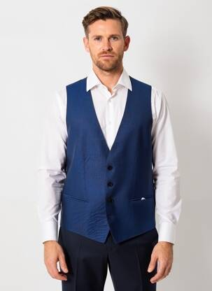 Gilet sans manche tissage chiné bleu HUGO BOSS homme