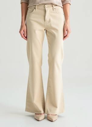 Pantalon flare stretch taille normale beige 7 SEASONS femme