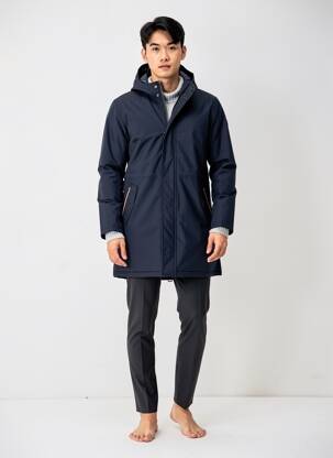 Parka finition intérieure doublure satiné a capuche bleu HUBLOT homme