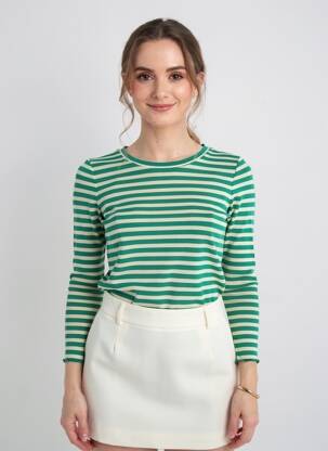 Pull coupe cintrée manches longues vert STREET ONE femme