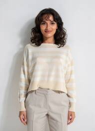 Pull col bateau manches longues beige ESPRIT femme