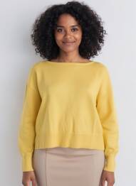 Pull col bateau manches longues jaune ESPRIT femme
