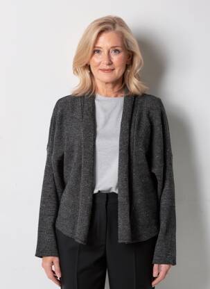 Gilet manches longues col châle gris JEAN DELFIN femme